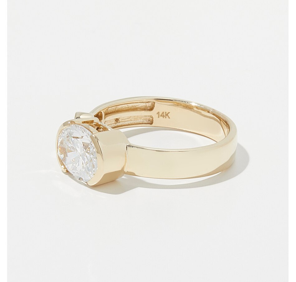 Image 254352_ALTMORE1.jpg, Product 254-352 / Price $2,799.99, EVERA Diamonds 14K Yellow Gold 2.25 ctw Semi-Bezel Oval and Round Diamond Ring from Evera Diamonds on TSC.ca's Jewellery department
