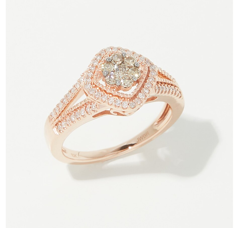 Image 254399.jpg, Product 254-399 / Price $399.33, 10K Rose Gold 0.50ctw Champagne & White Diamond Ring from The Vault on TSC.ca's Jewellery department