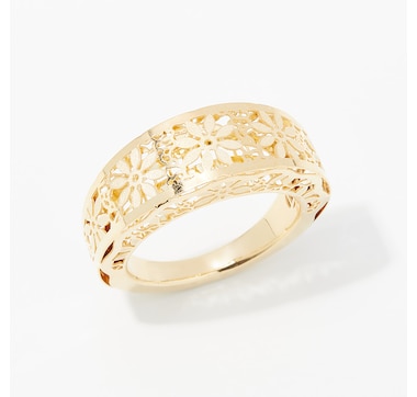 Stefano Oro 14K Yellow Gold Flower Ricami Ring