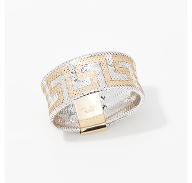 Stefano Oro 14K Two-Tone Greek Key Ring