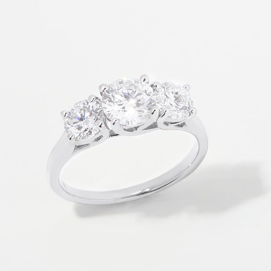 Image 254473_WG210.jpg, Product 254-473 / Price $1,599.99 - $3,299.99, EVERA Diamonds 18K Gold Round Trinity Diamond Ring from Evera Diamonds on TSC.ca's Jewellery department