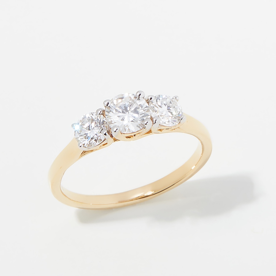 Image 254473_YG110.jpg, Product 254-473 / Price $1,599.99 - $3,299.99, EVERA Diamonds 18K Gold Round Trinity Diamond Ring from Evera Diamonds on TSC.ca's Jewellery department