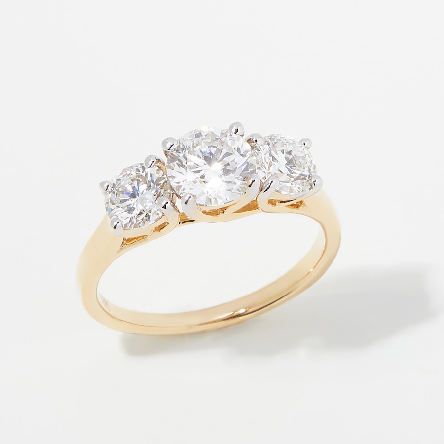 Image 254473_YG210.jpg, Product 254-473 / Price $1,599.99 - $3,299.99, EVERA Diamonds 18K Gold Round Trinity Diamond Ring from Evera Diamonds on TSC.ca's Jewellery department