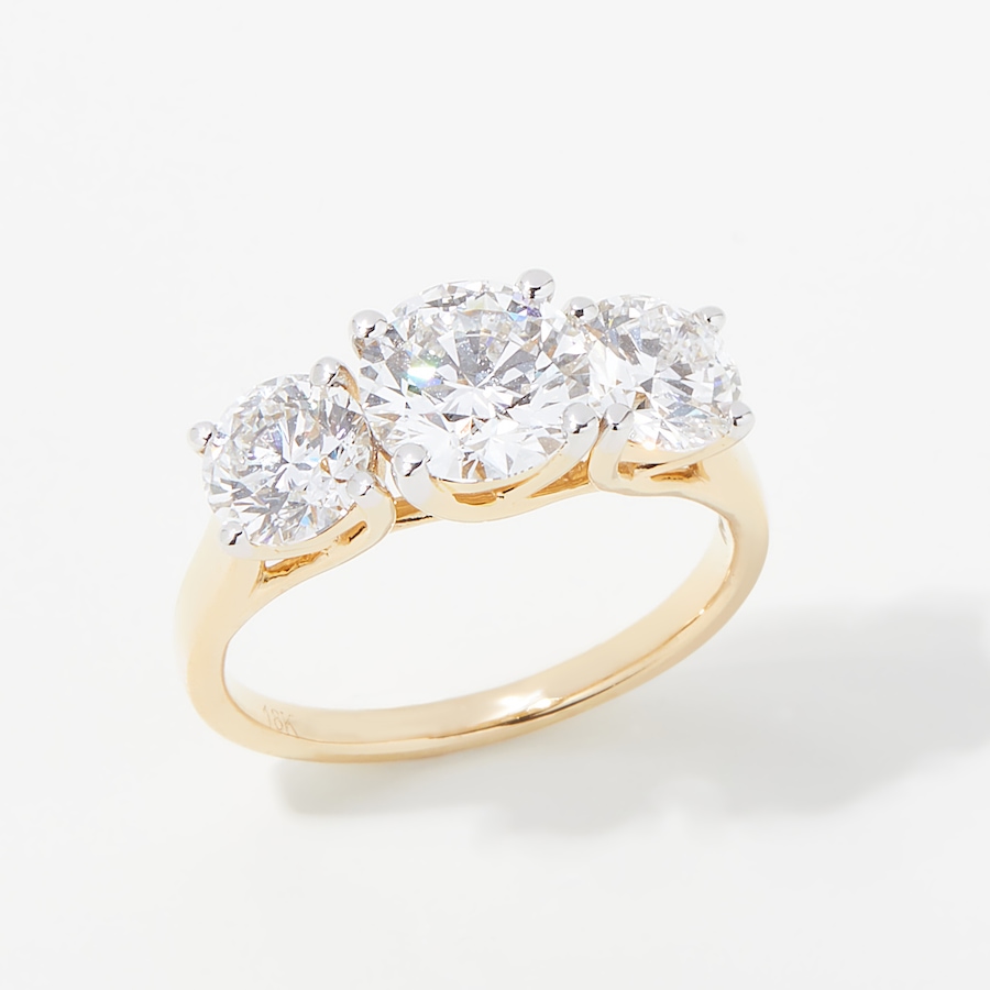 Image 254473_YG310.jpg, Product 254-473 / Price $1,599.99 - $3,299.99, EVERA Diamonds 18K Gold Round Trinity Diamond Ring from Evera Diamonds on TSC.ca's Jewellery department