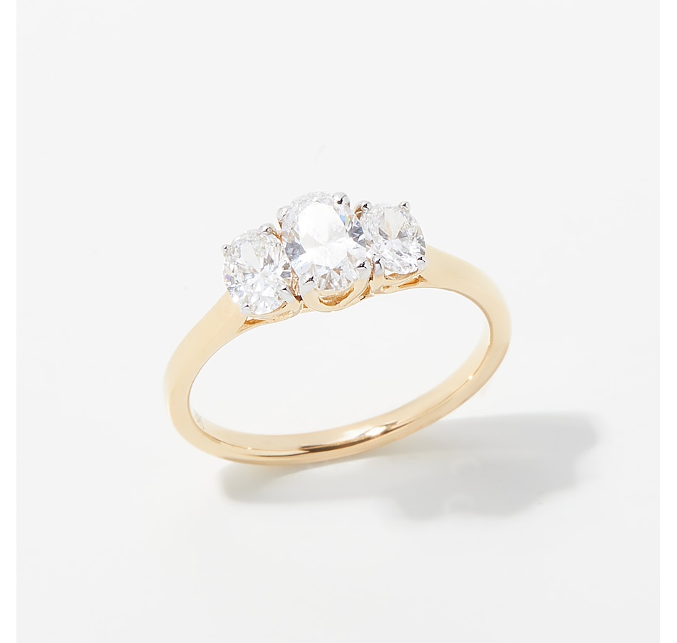 Image 254474_YG110.jpg, Product 254-474 / Price $1,599.99 - $3,199.99, EVERA Diamonds 18K Gold Oval Trinity Diamond Ring from Evera Diamonds on TSC.ca's Jewellery department