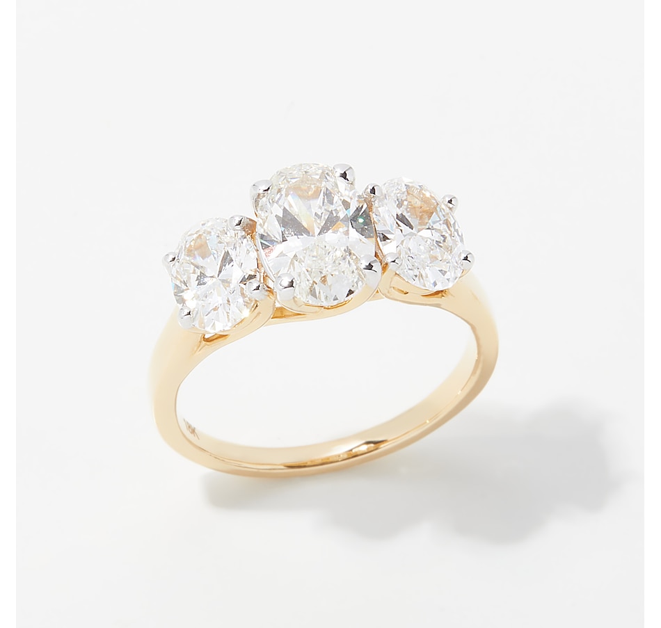 Image 254474_YG310.jpg, Product 254-474 / Price $1,599.99 - $3,199.99, EVERA Diamonds 18K Gold Oval Trinity Diamond Ring from Evera Diamonds on TSC.ca's Jewellery department