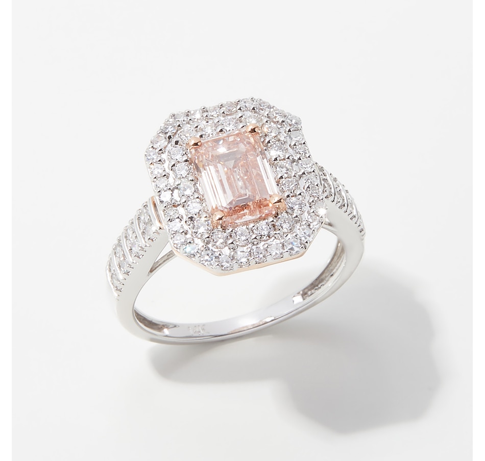 Image 254486.jpg, Product 254-486 / Price $2,199.99, EVERA Diamonds 14K Two Tone 2.50ctw Emerald Pink & White Diamond Ring from Evera Diamonds on TSC.ca's Jewellery department