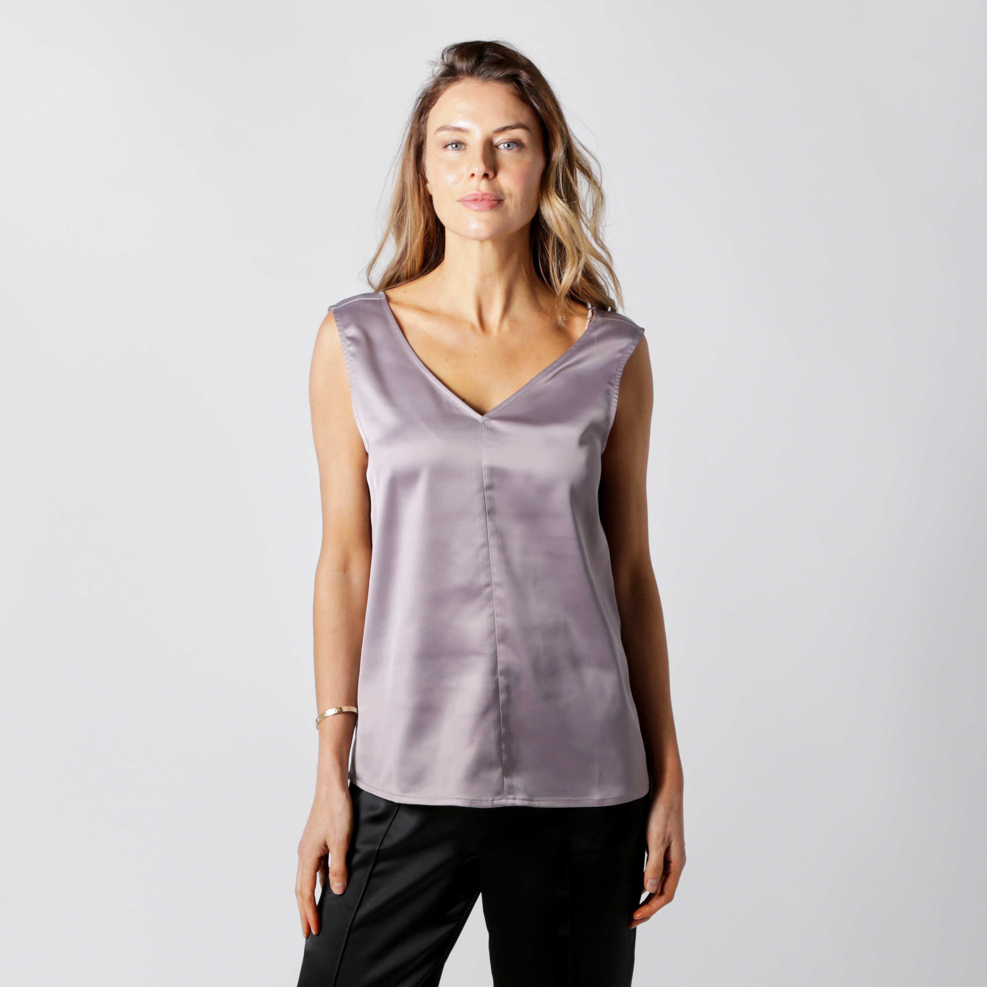 Isaac Mizrahi Satin V-Neck Tank - TSC.ca