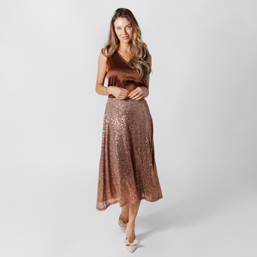 Image 254594_BZE.jpg, Product 254-594 / Price $34.33, Isaac Mizrahi Sequin A-Line Skirt from Isaac Mizrahi New York on TSC.ca's Fashion department