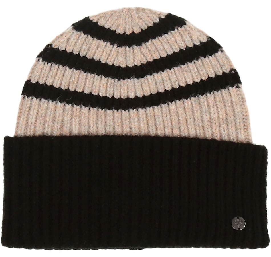 Image 254659_BLK.jpg, Product 254-659 / Price $17.33, V. Fraas Striped Bi-Colour Beanie from FRAAS on TSC.ca's Fashion department