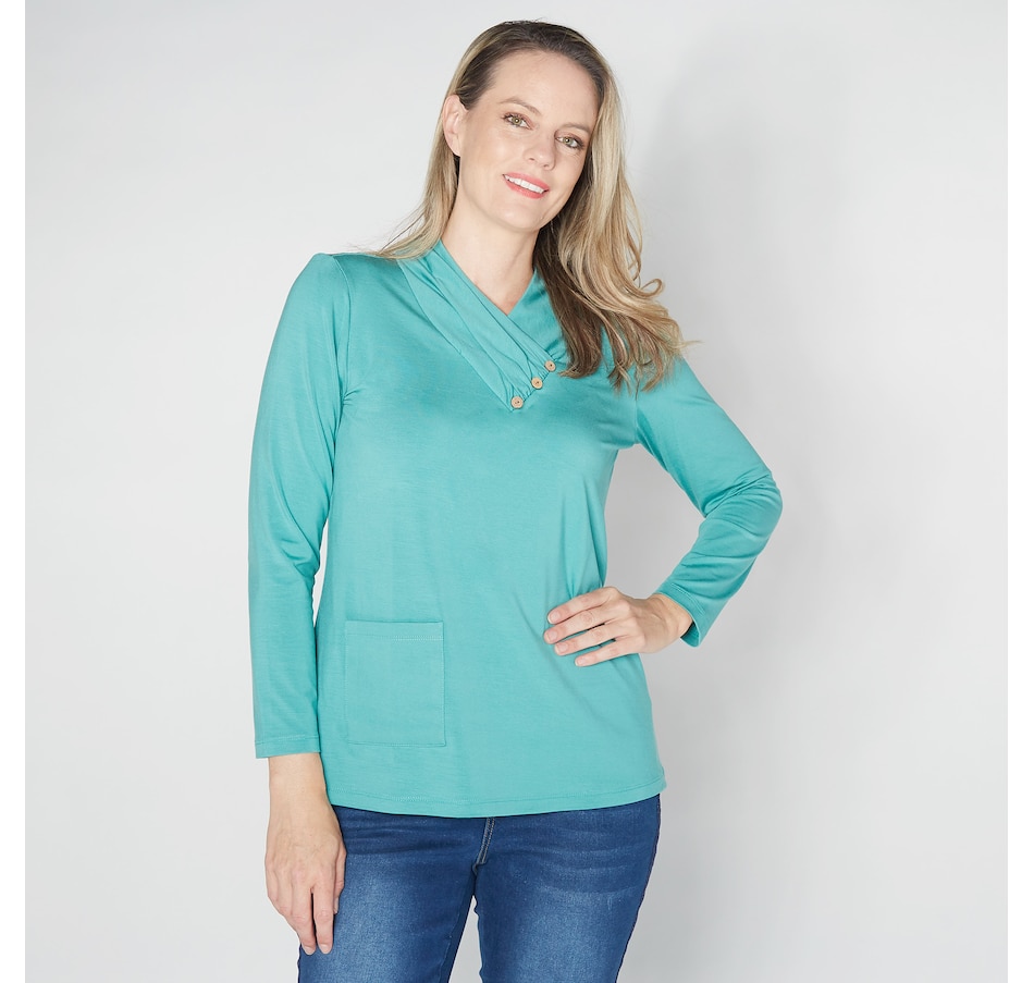 Image 254678_GRN.jpg, Product 254-678 / Price $29.33, Mr. Max Ultra Modal Tunic with Collar and Button Detail from Mr. Max on TSC.ca's Fashion department