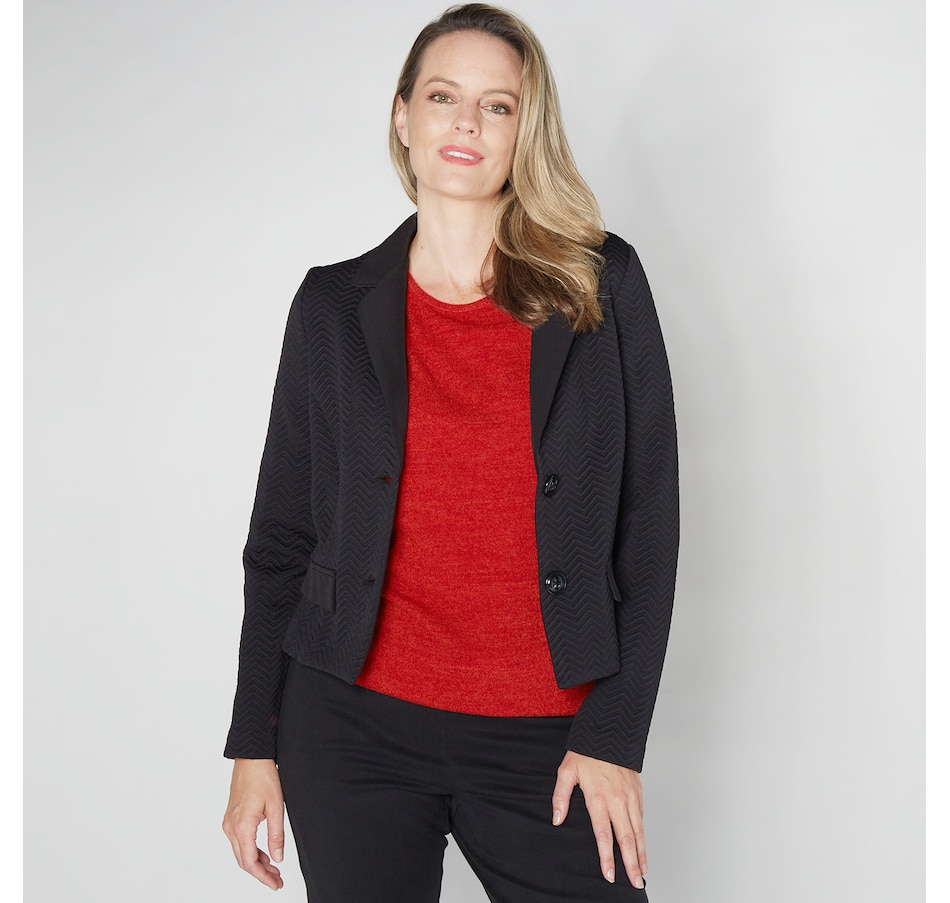 Image 254697_BLK.jpg, Product 254-697 / Price $39.33, Mr. Max Zig Zag Knit Jacket with Taffeta Trim from Mr. Max on TSC.ca's Fashion department