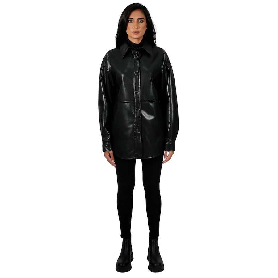Image 254706_BLK.jpg, Product 254-706 / Price $124.88, Sicily Riella Vegan Leather Button-Up Shirt Jacket from Sicily on TSC.ca's Fashion department