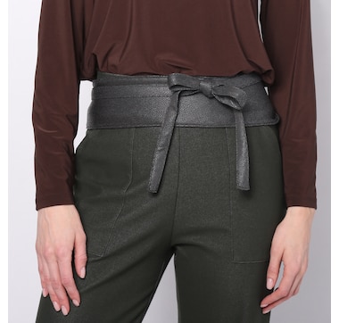 Kim & Co. Croco Faux Leather Knit Cummerbund
