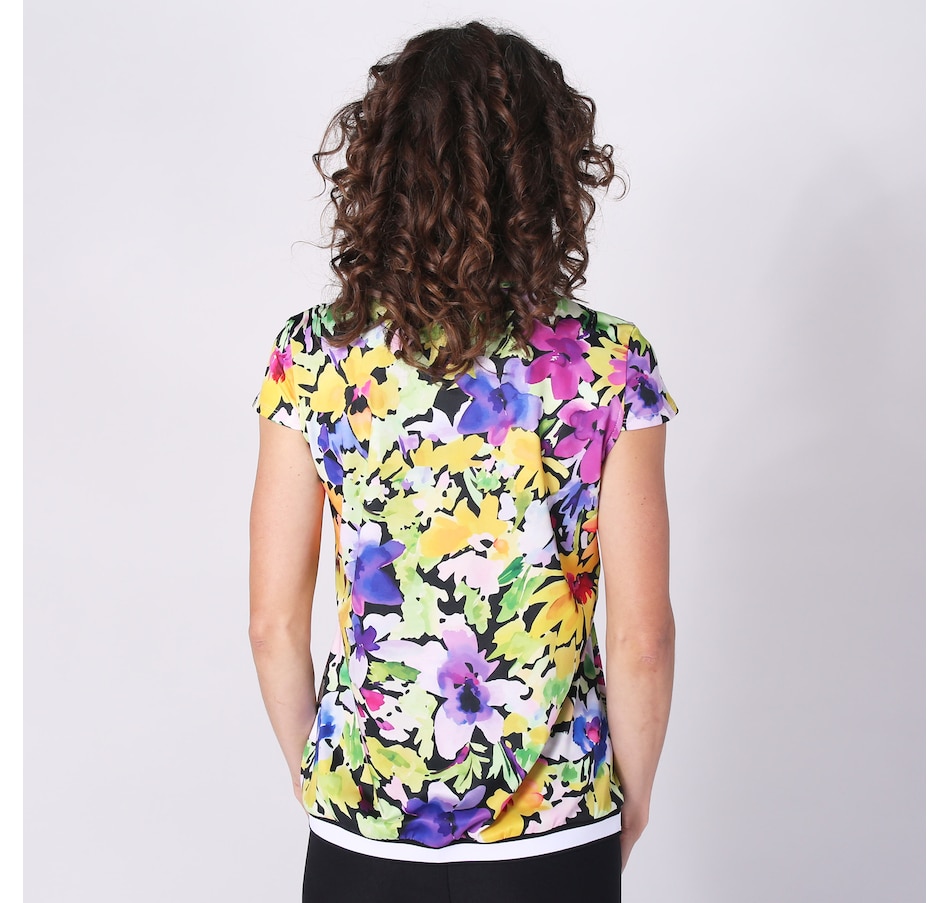 Image 254811_ALTMORE1.jpg, Product 254-811 / Price $27.33, Mr. Max Brazil Print V-Neck Top With Band Detail from Mr. Max on TSC.ca's Fashion department