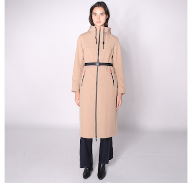 Hunter Crown Longline Belted Velour Bonded Coat