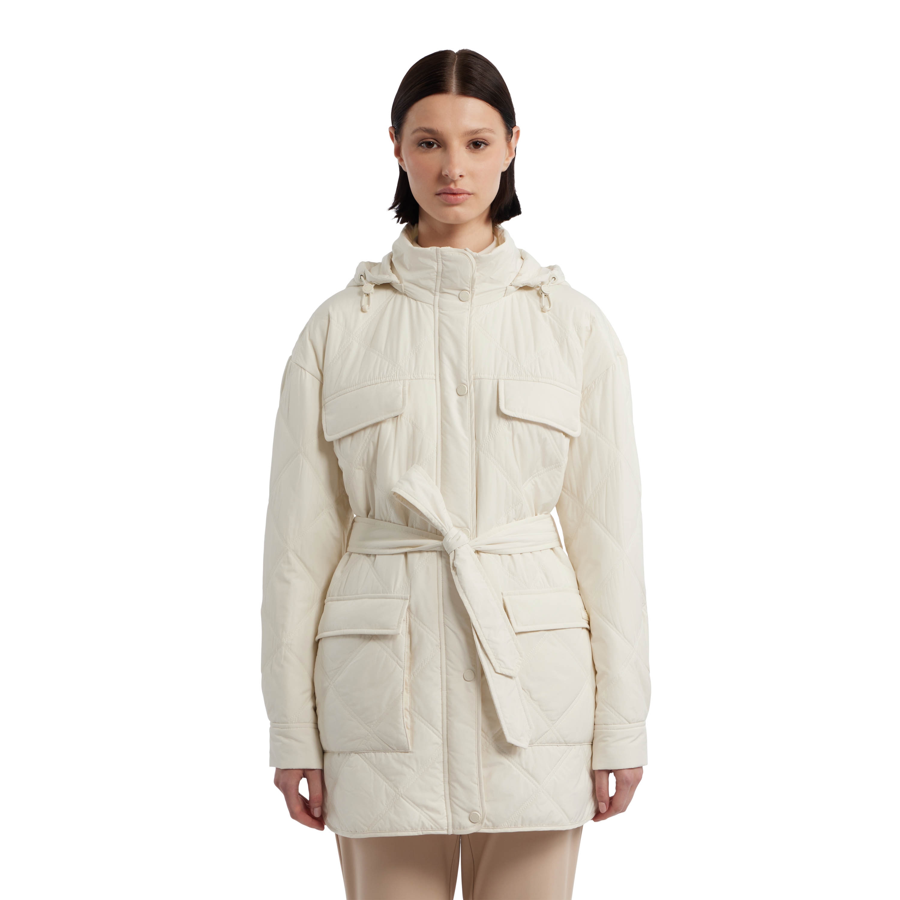 Belted quilted jacket hotsell