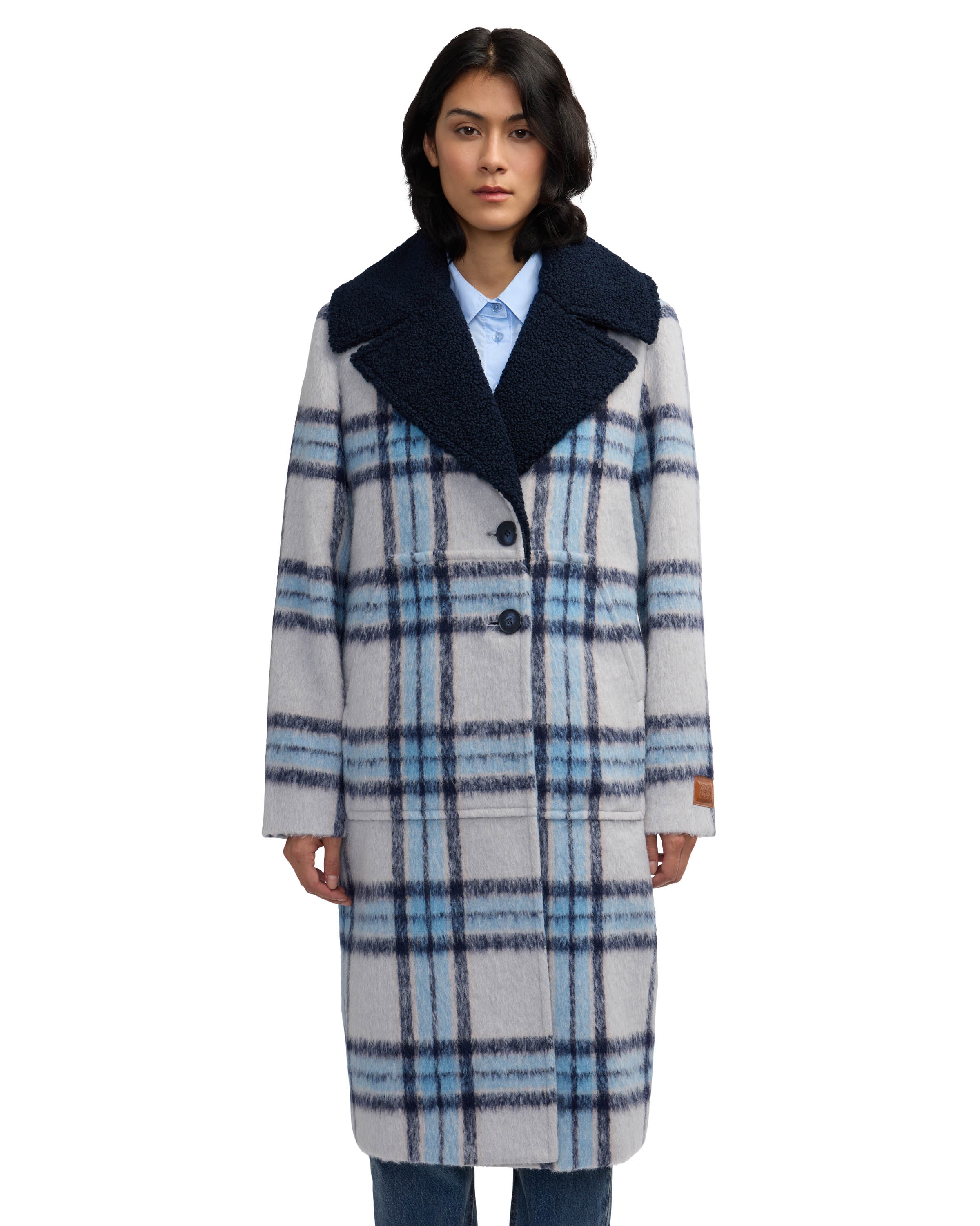 Scotch & Soda Alida Women's Wool Overcoat with Detachable Sherpa
