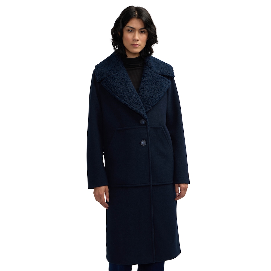 Image 254854_NIG.jpg, Product 254-854 / Price $129.33, Scotch & Soda Alida Women's Wool Overcoat with Detachable Sherpa Collar from Scotch & Soda on TSC.ca's Fashion department