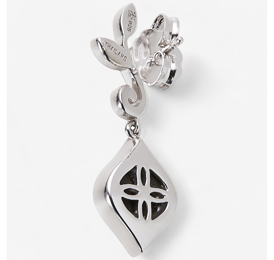 Image 257891_ALTMORE1.jpg, Product 257-891 / Price $599.99, Canadian Ammolite Gems Sterling Silver Rhodium Plated Cat Eye Marquise Ammolite Leaf Drop Earrings from Canadian Ammolite Gems on TSC.ca's Jewellery department