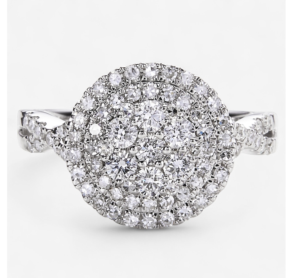 Image 259842.jpg, Product 259-842 / Price $1,079.99, EVERA Diamonds 14K White Gold 1.00 av. ctw Diamond Cluster Ring from Evera Diamonds on TSC.ca's Jewellery department