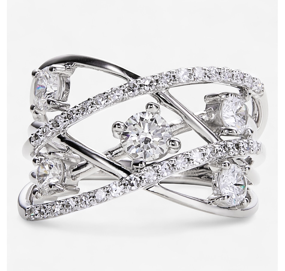 Image 259844.jpg, Product 259-844 / Price $1,549.99, EVERA Diamonds 14K White Gold 1.50 av. ctw Diamond Crossover Open Ring from Evera Diamonds on TSC.ca's Jewellery department