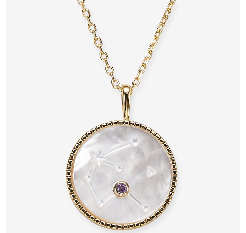 Image 259845_AQR.jpg, Product 259-845 / Price $289.99, Samuel B Collection Sterling Silver Yellow Gold Plate Zodiac Gemstone Pendant Necklace from Samuel B. Collection on TSC.ca's Jewellery department