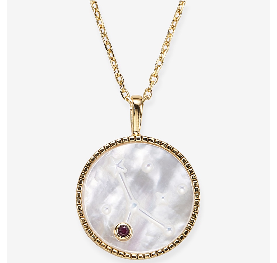 Image 259845_CNC.jpg, Product 259-845 / Price $289.99, Samuel B Collection Sterling Silver Yellow Gold Plate Zodiac Gemstone Pendant Necklace from Samuel B. Collection on TSC.ca's Jewellery department