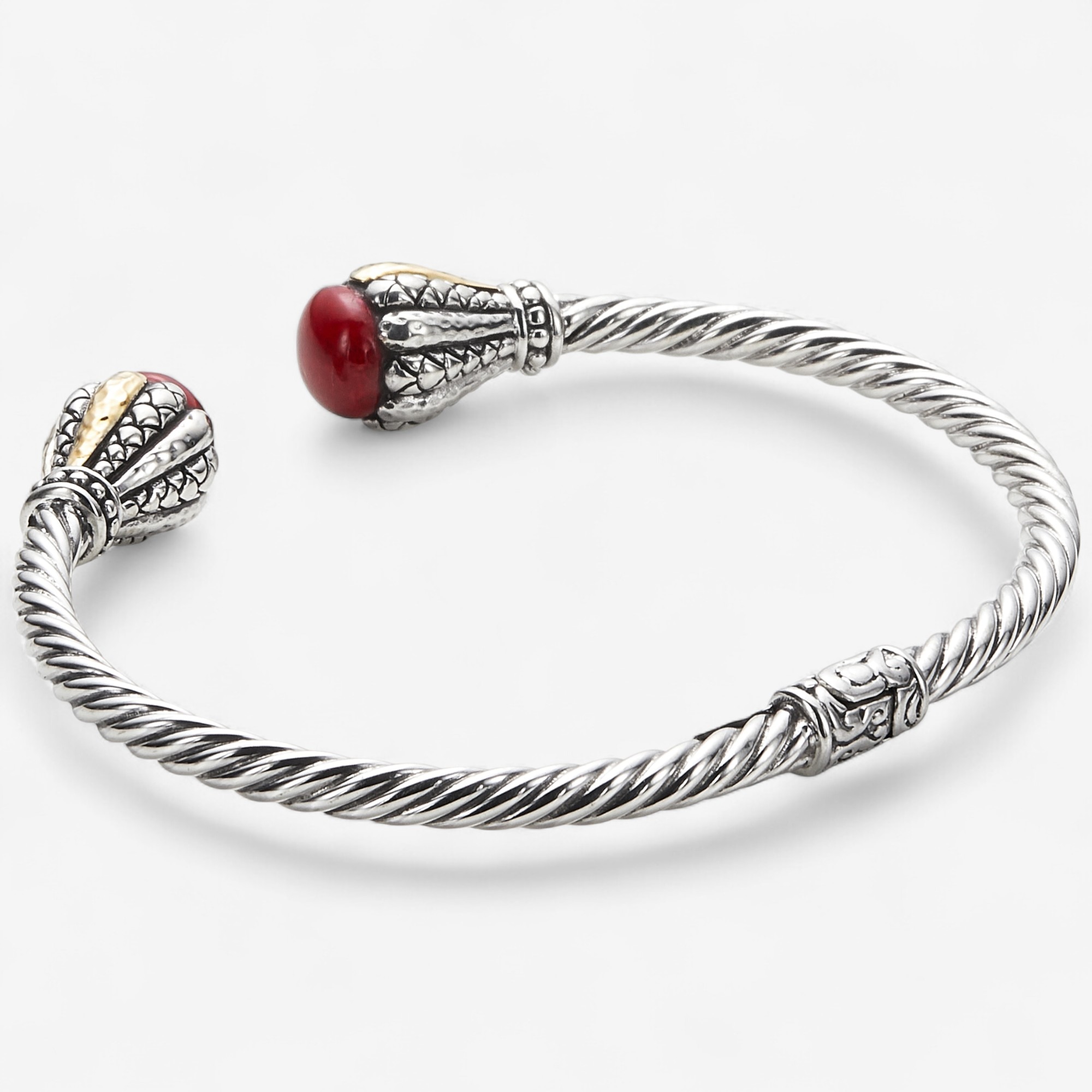 Samuel B Collection Sterling Silver/18K Gemstone Hinged