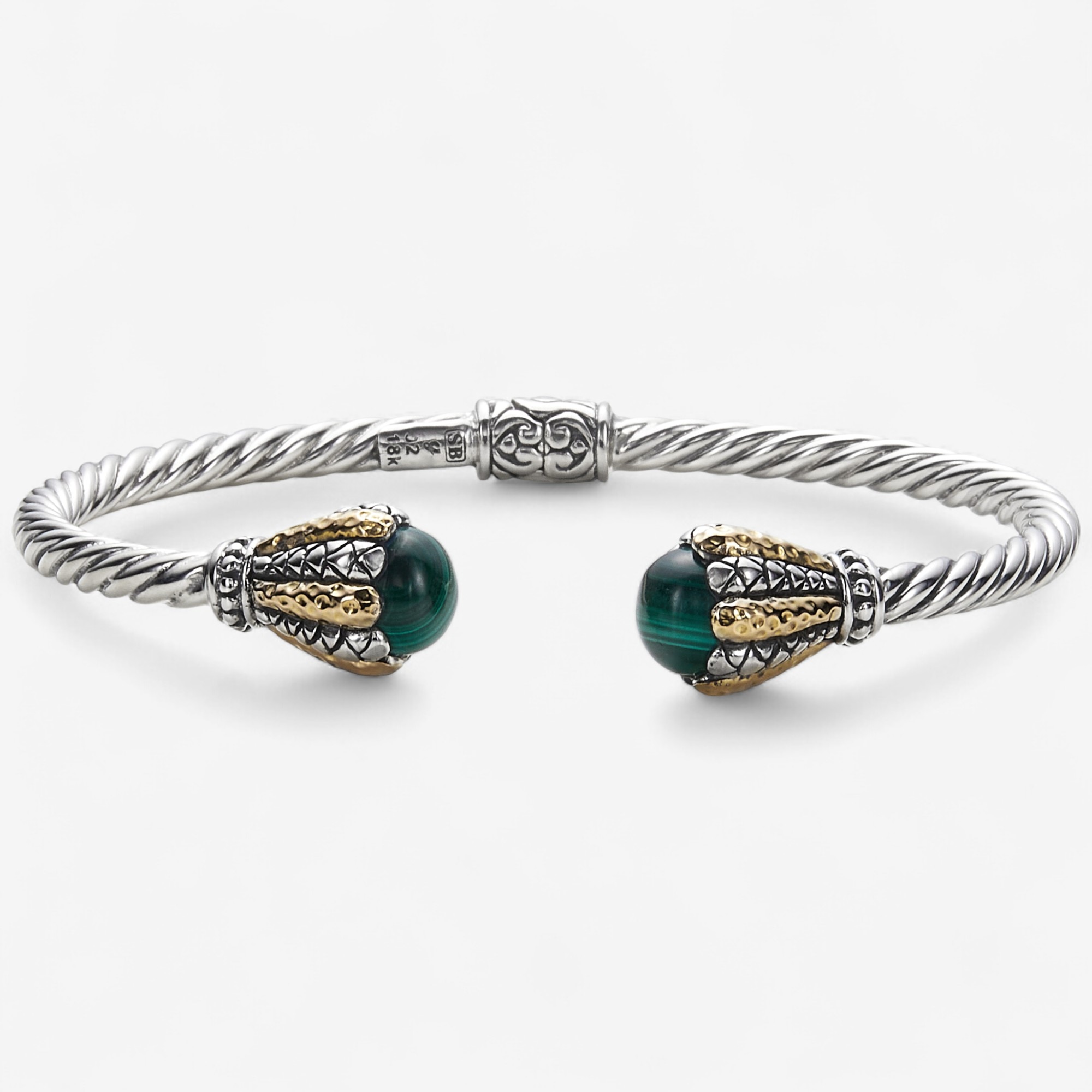 Samuel B Collection Sterling Silver/18K Gemstone Hinged