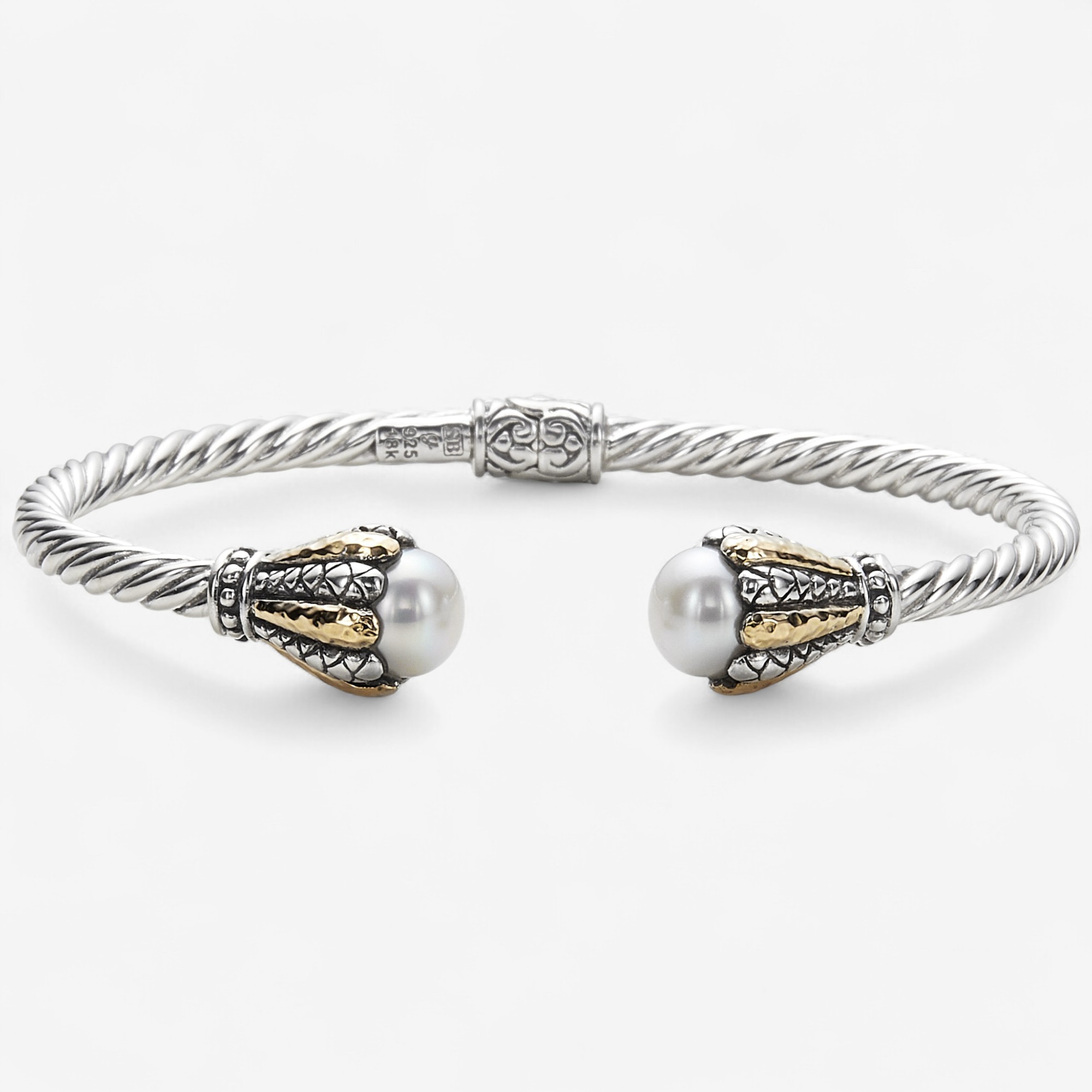 時計　BASLE 18k +STERLING SILVER Vintage Sterling Silver & 18k Gold Double Wheat Bracelet