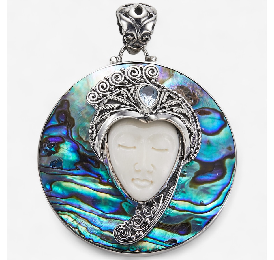 Image 259855.jpg, Product 259-855 / Price $249.99, Samuel B Collection Sterling Silver Round Abalone And Carved Buddah Pendant from Samuel B. Collection on TSC.ca's Jewellery department