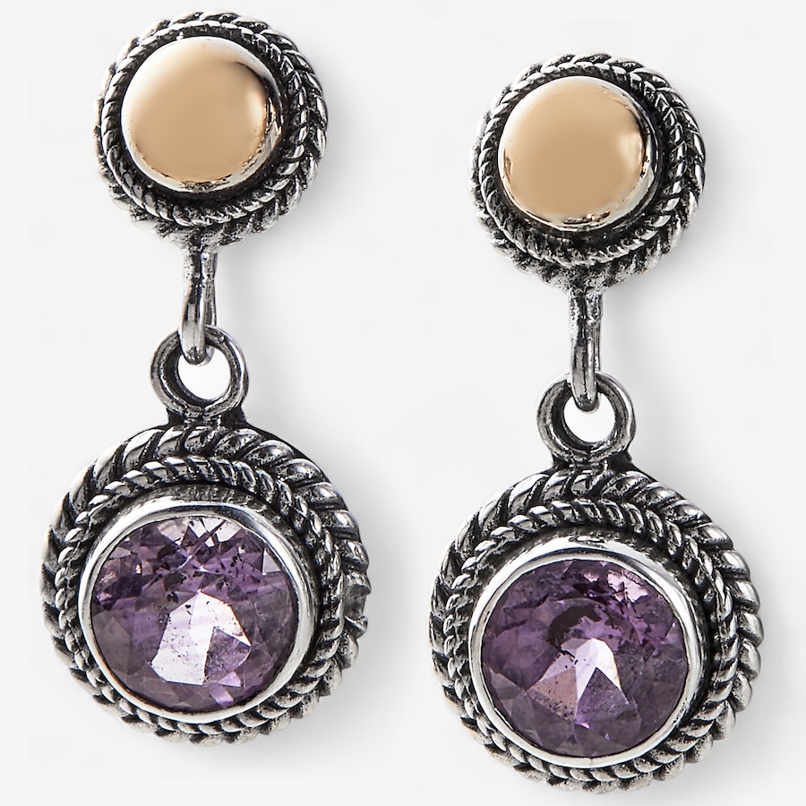 Image 259856_AMY.jpg, Product 259-856 / Price $69.33, Samuel B. Collection Sterling Silver/18K Round Shape Gemstone Earrings from Samuel B. Collection on TSC.ca's Jewellery department