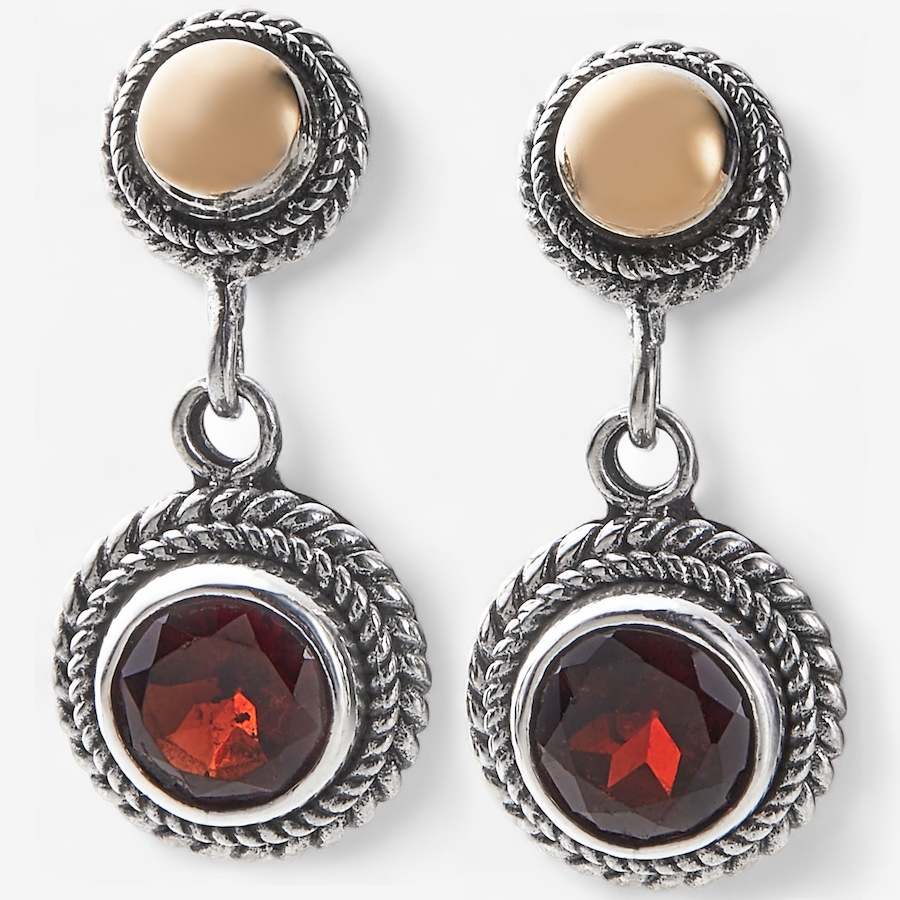 Image 259856_GAR.jpg, Product 259-856 / Price $69.33, Samuel B. Collection Sterling Silver/18K Round Shape Gemstone Earrings from Samuel B. Collection on TSC.ca's Jewellery department