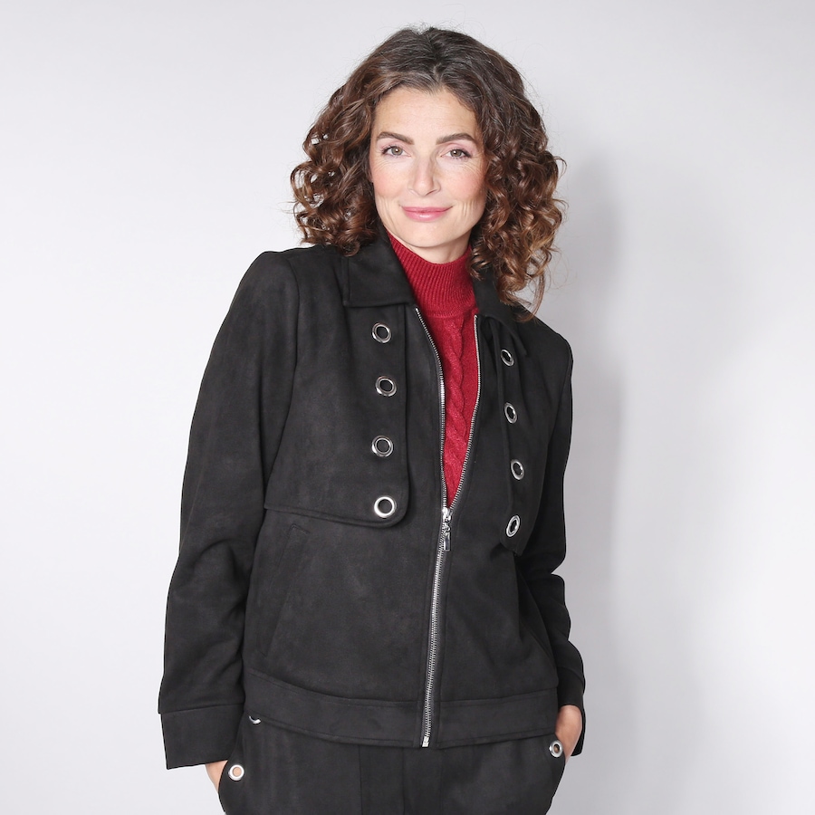 Image 260245_BLK.jpg, Product 260-245 / Price $27.33, Jhoan Sebastian Grey Bonded Faux Suede Jacket with Grommet Details from Jhoan Sebastian Grey on TSC.ca's Fashion department