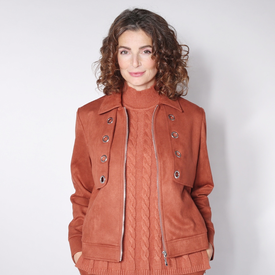 Image 260245_COP.jpg, Product 260-245 / Price $27.33, Jhoan Sebastian Grey Bonded Faux Suede Jacket with Grommet Details from Jhoan Sebastian Grey on TSC.ca's Fashion department