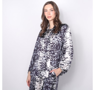 Jhoan Sebastian Grey Satin Knotted Detail Top