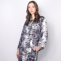 Jhoan Sebastian Grey Satin Knotted Detail Top