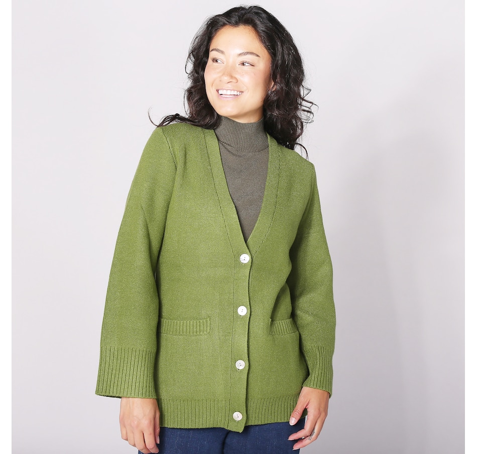 Image 260267_DRKAV.jpg, Product 260-267 / Price $54.33, Wynne Style Softknit Cardigan with Shaping and Wide Sleeve from Wynnelayers on TSC.ca's Fashion department