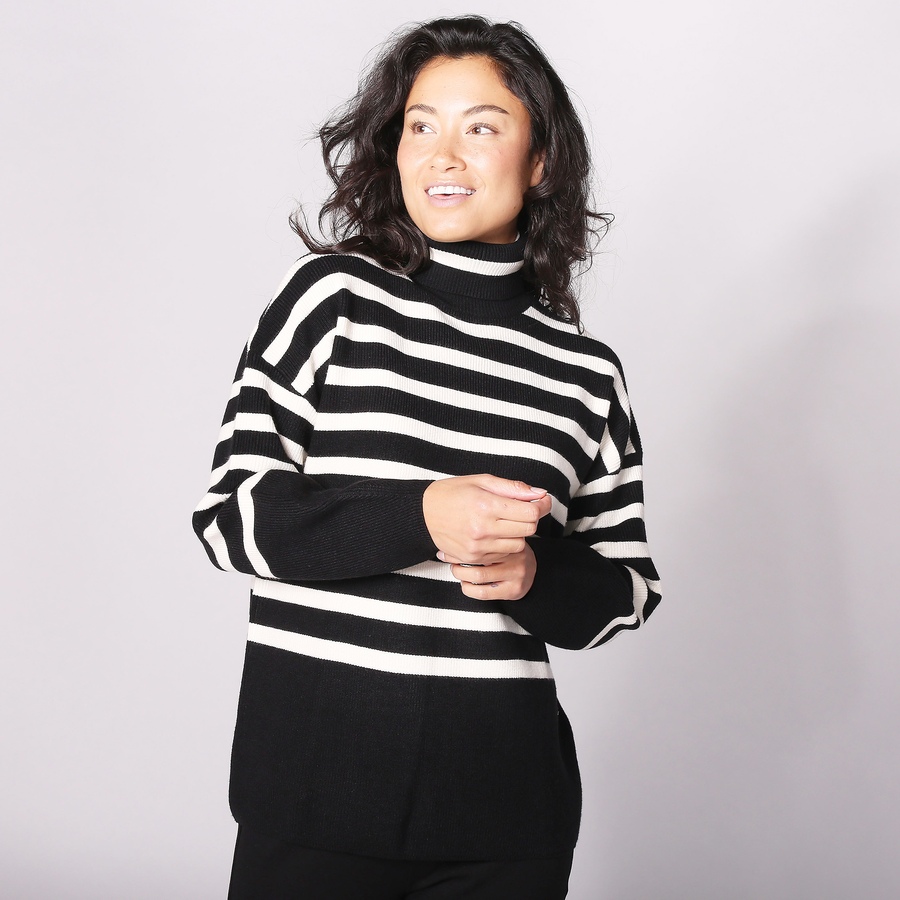 Image 260272_BLK.jpg, Product 260-272 / Price $44.33, Wynne Style Softknit Striped Sweater from Wynnelayers on TSC.ca's Fashion department