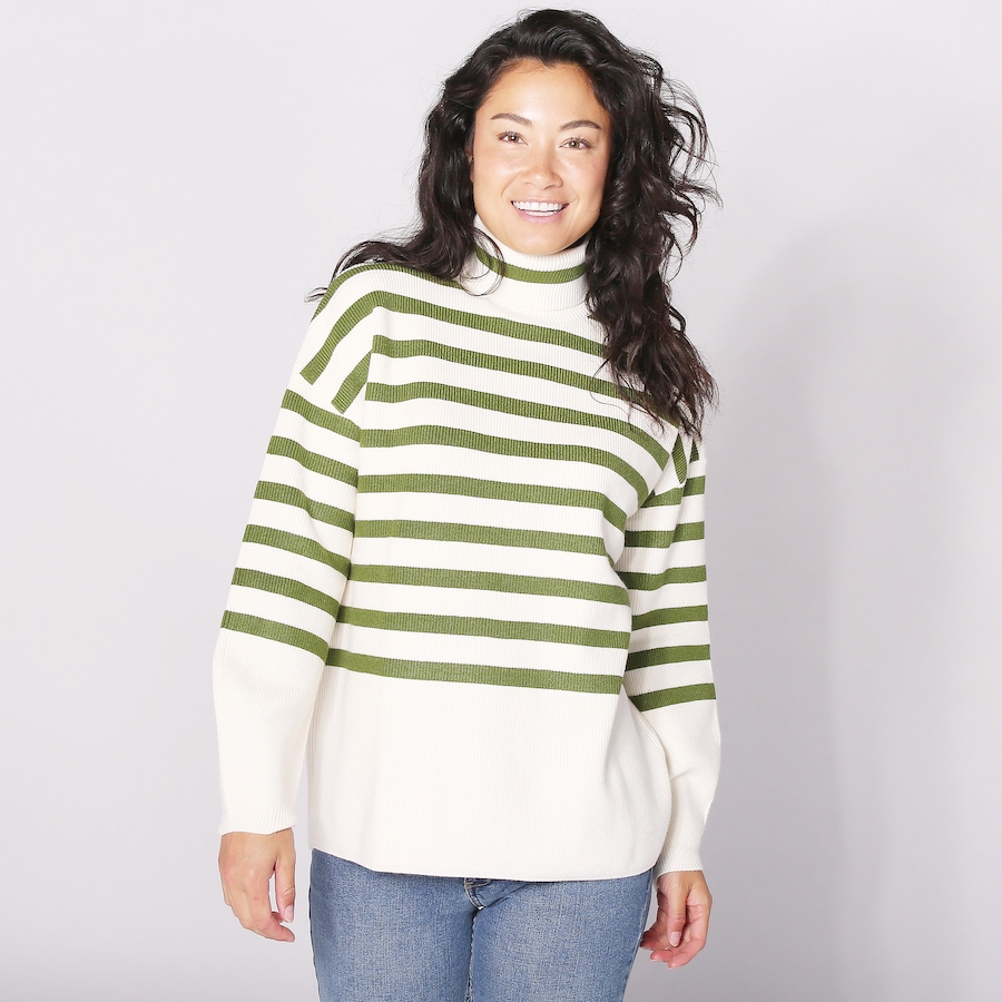 Image 260272_DRKAV.jpg, Product 260-272 / Price $44.33, Wynne Style Softknit Striped Sweater from Wynnelayers on TSC.ca's Fashion department