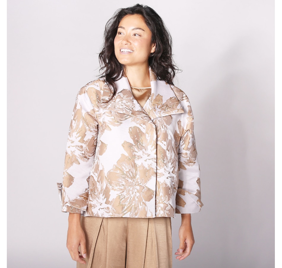 Image 260335_OYSBR.jpg, Product 260-335 / Price $63.33, Wynne Style Floral Jacquard Swing Jacket from Wynnelayers on TSC.ca's Fashion department