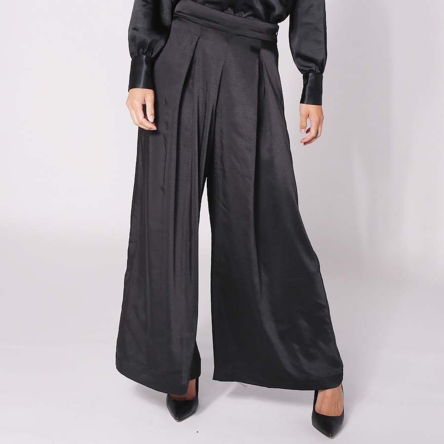 Image 260341_BLK.jpg, Product 260-341 / Price $39.33, Wynne Style Satin Wide Leg Pleated Pant from Wynnelayers on TSC.ca's Fashion department
