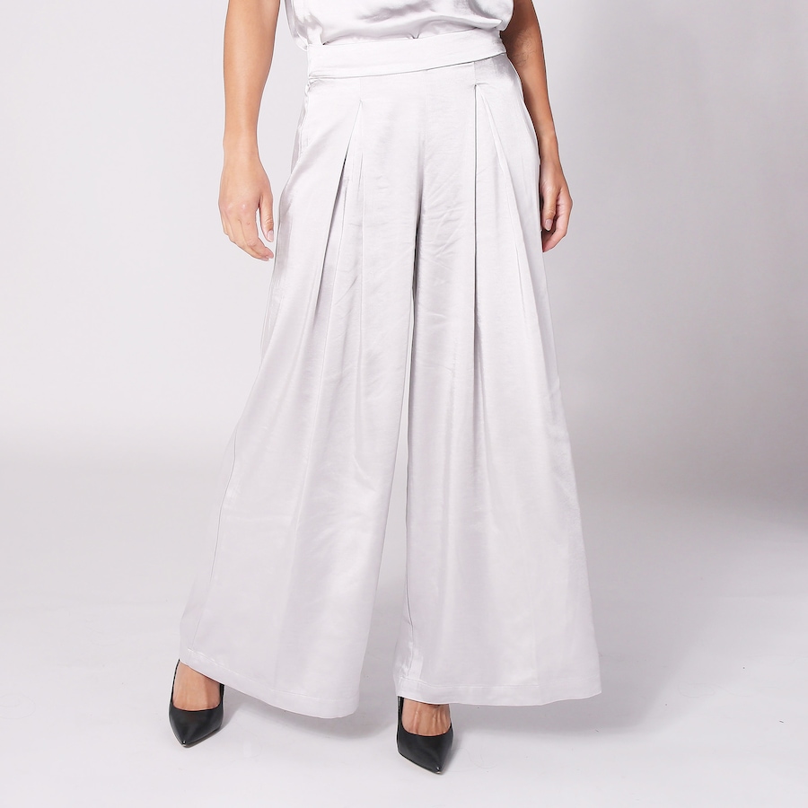 Image 260341_SIL.jpg, Product 260-341 / Price $39.33, Wynne Style Satin Wide Leg Pleated Pant from Wynnelayers on TSC.ca's Fashion department
