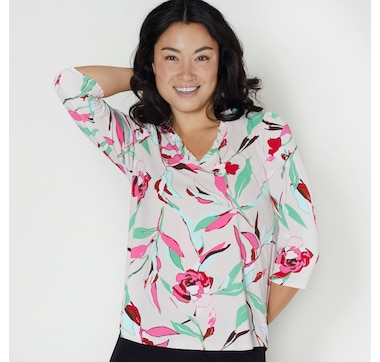 Kim & Co. Printed Brazil Knit Bella Top
