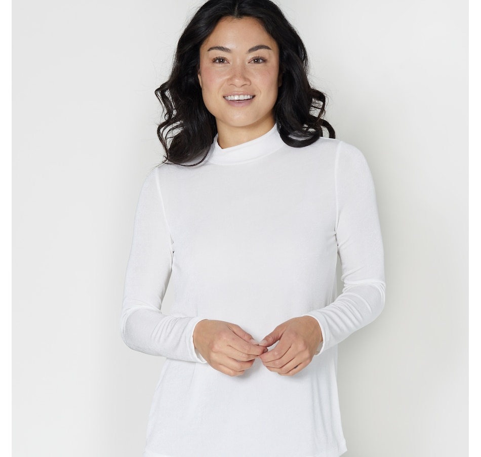 Image 260369_ALTMORE1.jpg, Product 260-369 / Price $34.33, Kim & Co. Poly Slinky Long Sleeve Mockneck Top from Kim & Co. on TSC.ca's Fashion department