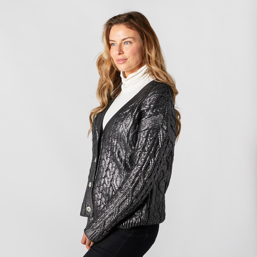 Image 260374_ALTMORE1.jpg, Product 260-374 / Price $74.33, Wynne Style Foil Print Sweater Cardigan from Wynnelayers on TSC.ca's Fashion department