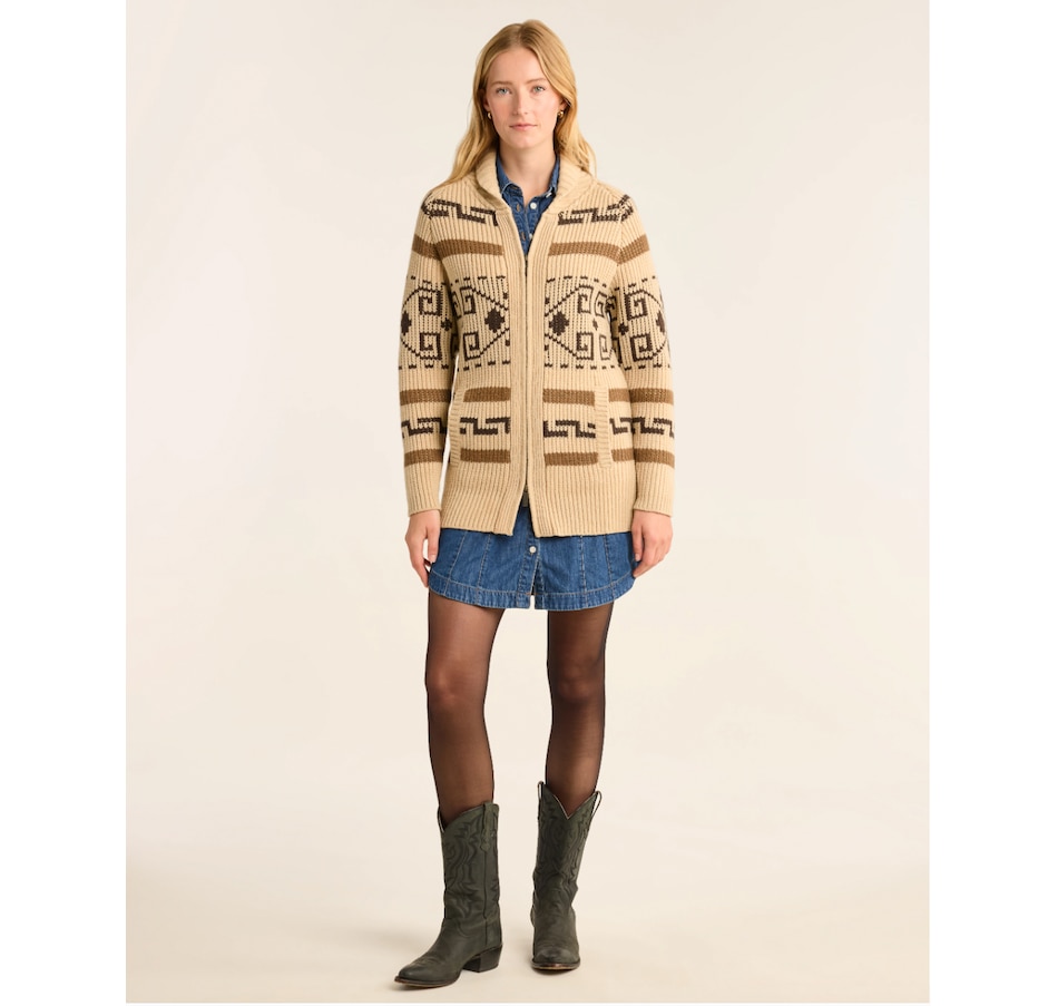 Image 261452_TBW.jpg, Product 261-452 / Price $269.88, Pendleton Westerly Long Cardigan with Two-Way Zip from Pendleton on TSC.ca's Fashion department