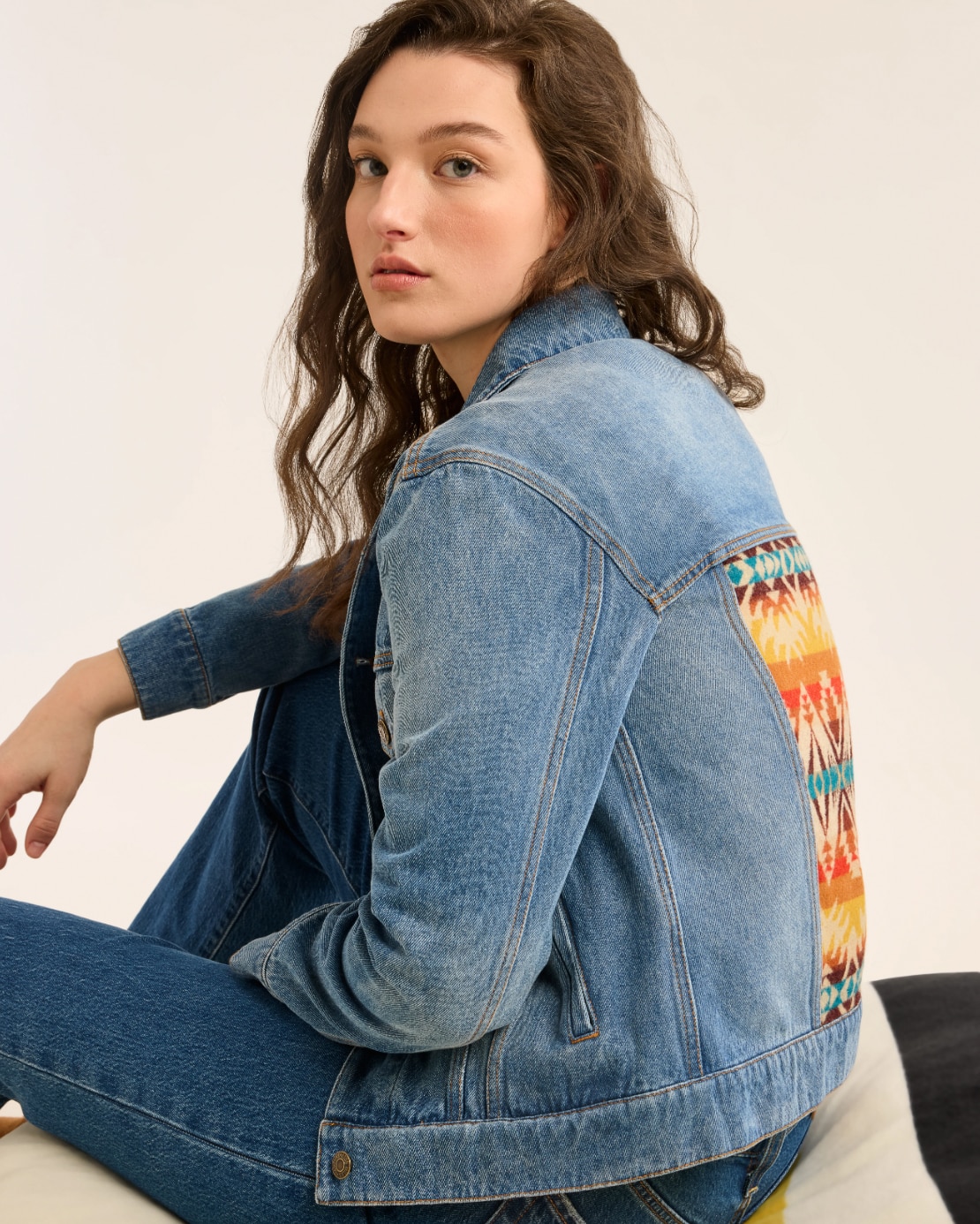 Jean jacket with wool best sale