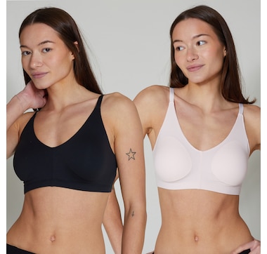 Rhonda Shear Ultra Lightweight V-Neck Stretch Knit Bra (2-pack)